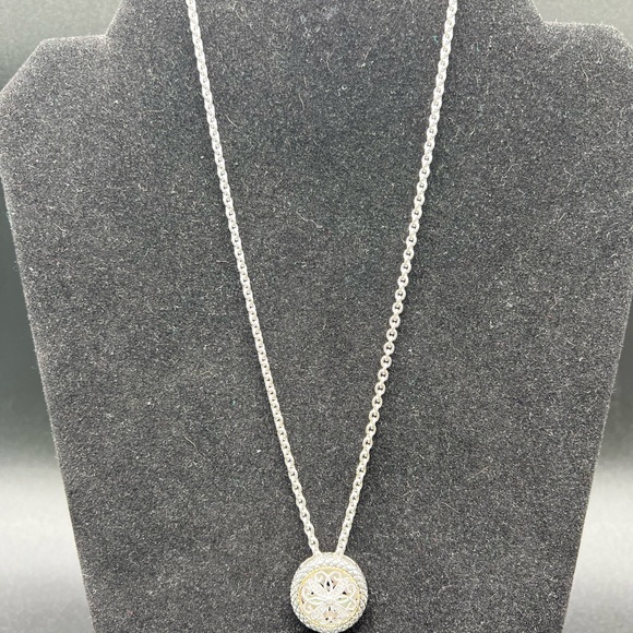 ANDREA CANDELA 18K Diamond Sterling Silver 20” Ornate Filagree Necklace - Picture 2 of 12